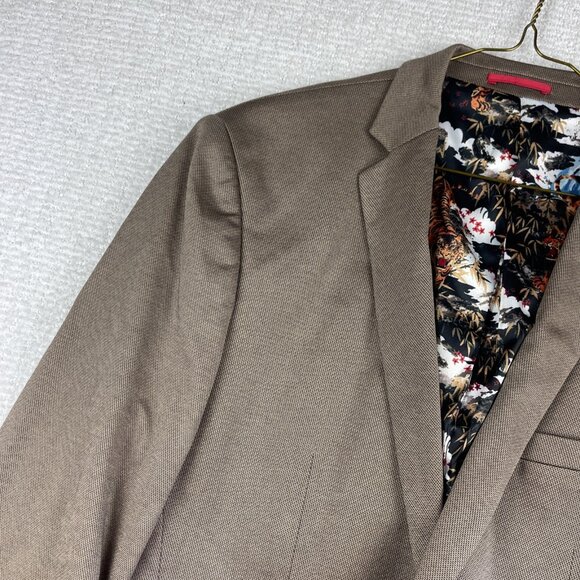 Au Noir Jacket Sports Coat Casual Blazer Trippy Tiger AOP 2 Button Brown 46R - Picture 3 of 16